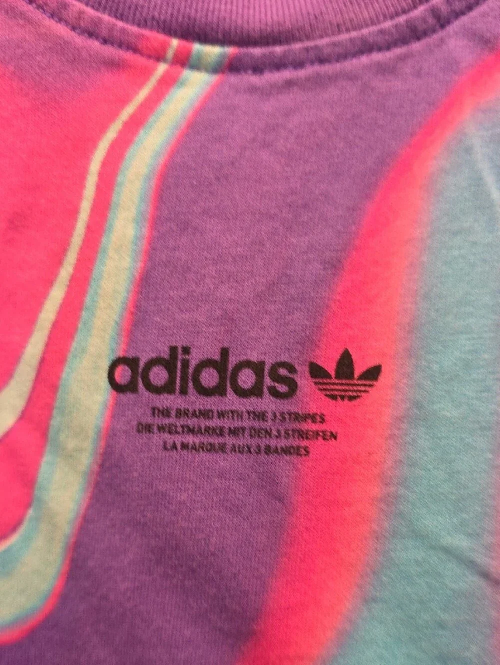 adidas Purple Teal & Pink Swirl Graphic Tee